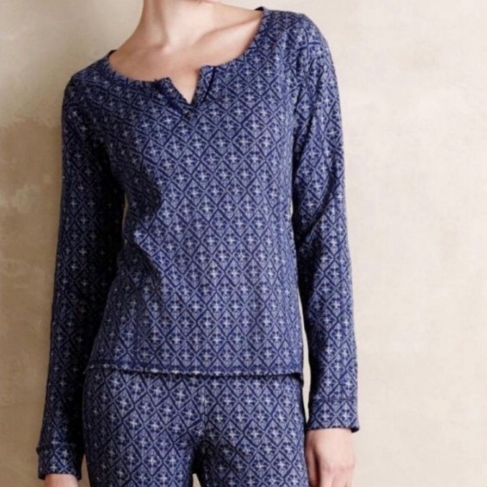 🌷5 for $25 Anthropologie Eloise Motif Thermal Printed Top